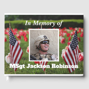 Personalised American Veteran Picture Memorial Guest Book