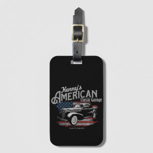 Personalised American Vintage Classic Car Garage Luggage Tag
