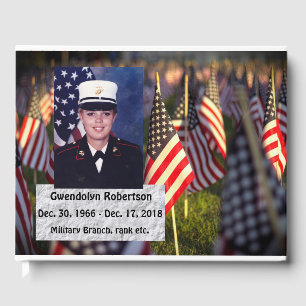 Personalised AmericanVeteran Memorial Guest Book