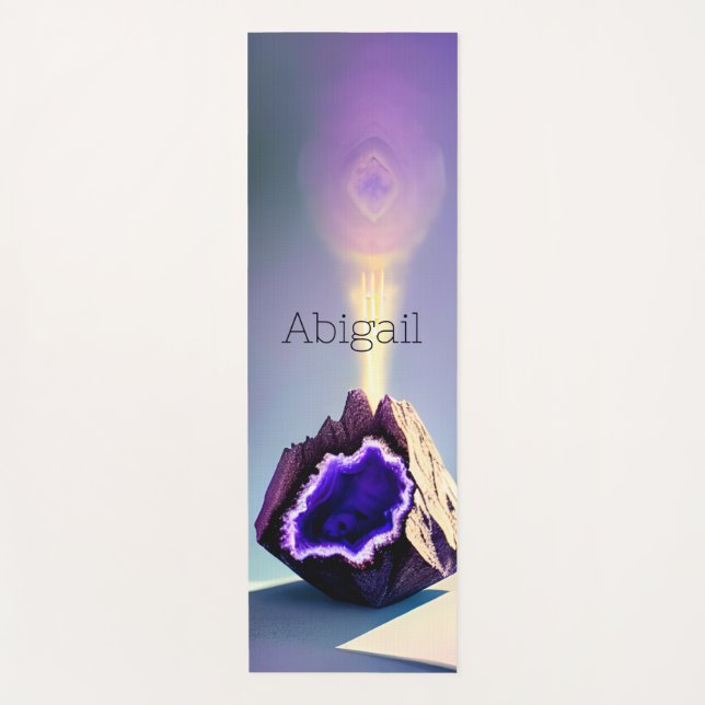 Personalised Amethyst Crystal Geode Purple Yoga Mat (Front)