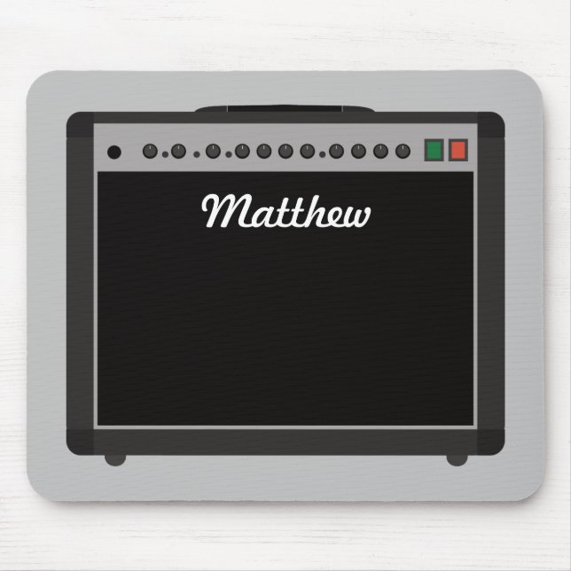 Personalised Amplifier Illustration for Musicians Mouse Mat (Front)