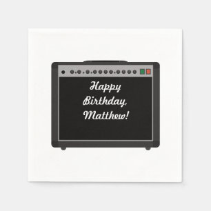 Personalised Amplifier Rock and Roll Party Napkin