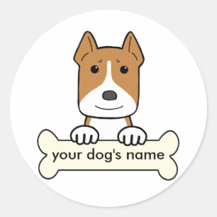 Personalised Amstaff Classic Round Sticker