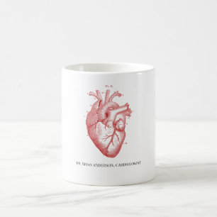 Personalised Anatomical Heart Cardiologist Name Coffee Mug