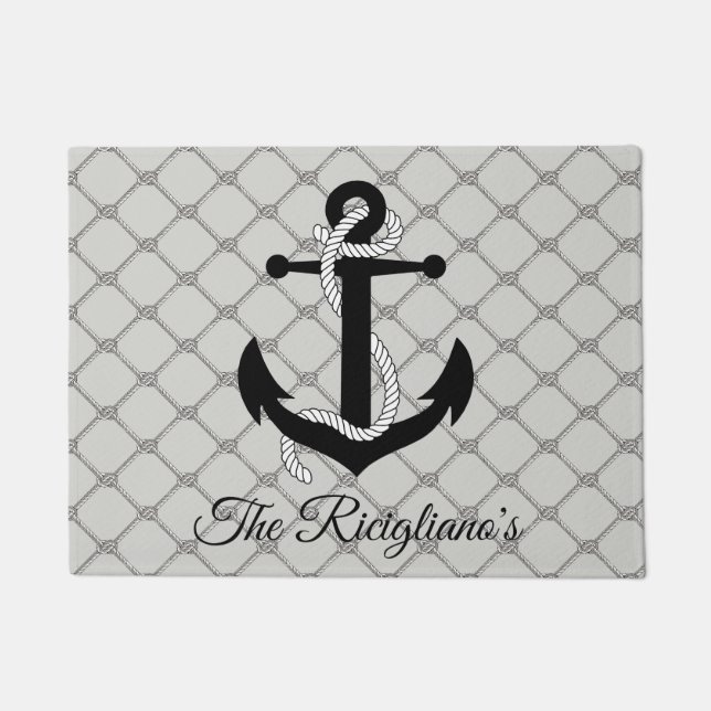 Personalised Anchor and Rope Door Mat (Front)