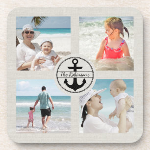 Personalised Anchor Photo Collage Coaster