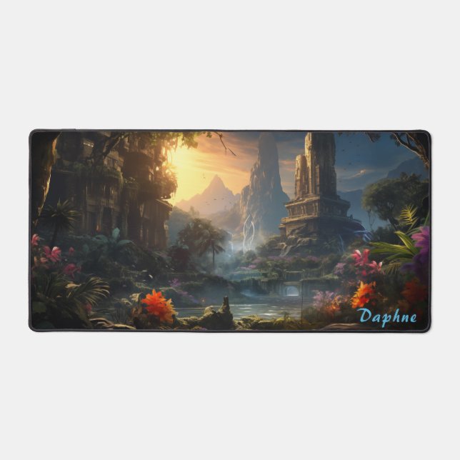 Personalised Ancient Ruins in the Forest Desk Mat  (Front)