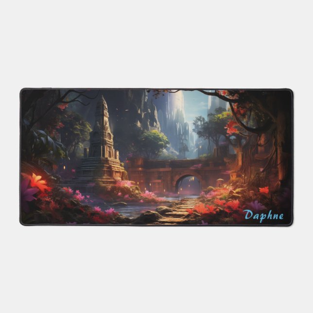 Personalised Ancient Ruins in the Forest Desk Mat  (Front)