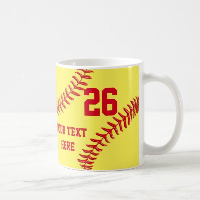Personalised and Cheap Softball Gifts for Players Coffee Mug (Right)