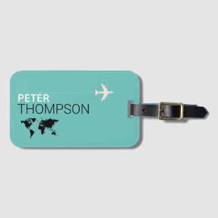 personalised-and-elegant light teal blue travel luggage tag