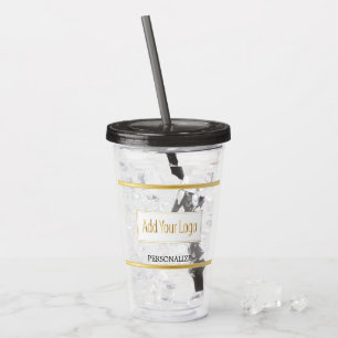 Personalised and Logo with Gold Bars Acrylic Tumbler