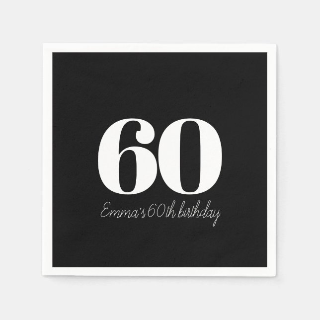 Personalised and sophisticated birthday napkin (Front)