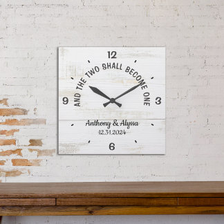 Personalised and the two shall become one Clock