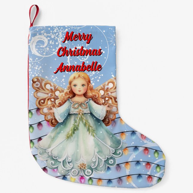 Personalised Angel Christmas Stocking (Front)