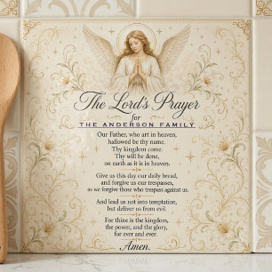 Personalised Angel Lord’s Prayer Family Name Tile