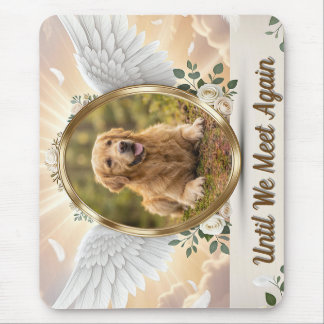 Personalised Angel Wings Pet Memorial Portrait Mouse Mat