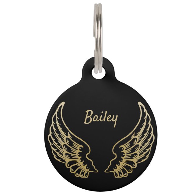 PERSONALISED ANGEL WINGS PET TAG (Front)