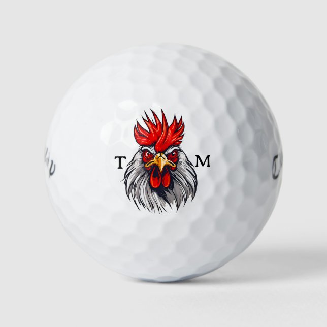 Personalised Angry Rooster Callaway Golf Balls (Front)