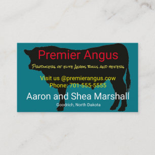 Personalised Angus Bull Silhouette Business Card