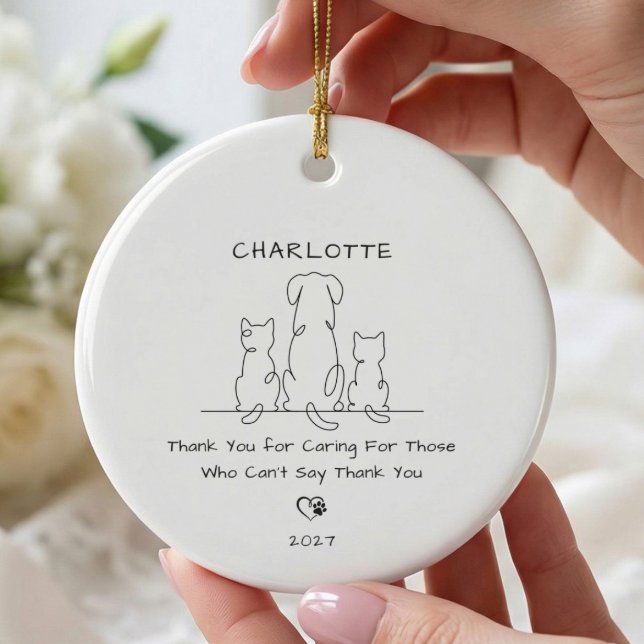 Personalised Animal Care Ornament Gift (Creator Uploaded)