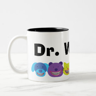 Personalised Animals in Braces Orthodontists Two-Tone Coffee Mug