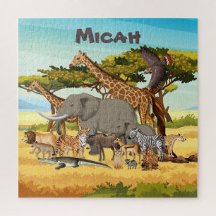 Personalised Animals of Africa Jigsaw Puzzle