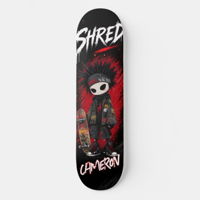 Personalised Anime Emo Graffiti Urban Skateboard  (Front)