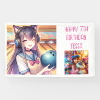 Personalised Anime Girl in Bowling Birthday Party
