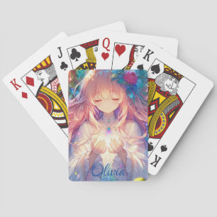 Personalised Anime Girl Sketchbook Playing Cards