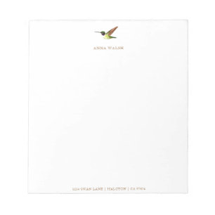 Personalised Anna's Hummingbird Notepad