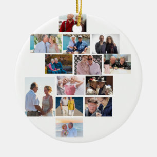 Personalised Anniversary 13 Photo Collage Ceramic Tree Decoration