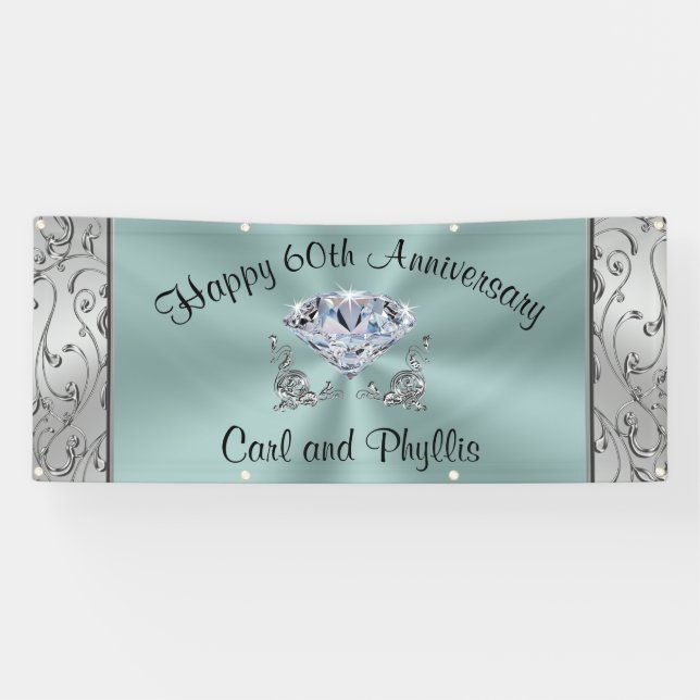 Personalised Anniversary Banner, Your Text, Colour Banner (Horizontal)