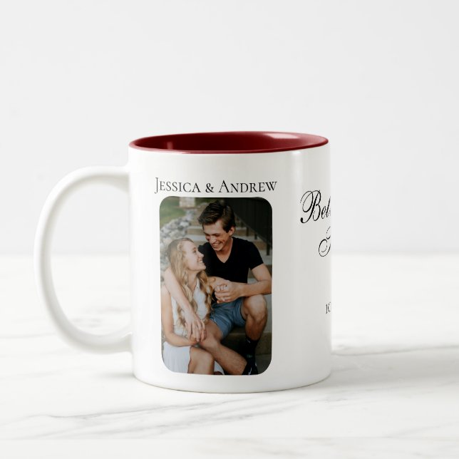 Personalised Anniversary Gifts - Custom Couple Two-Tone Coffee Mug (Left)