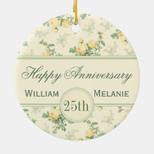 Personalised anniversary ornament monogram