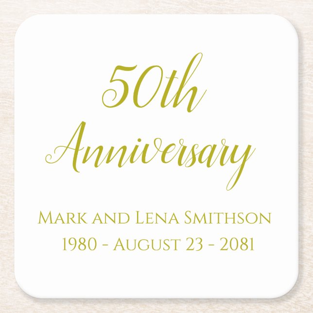 Personalised Anniversary Paper Party Drink Coaster (Front)
