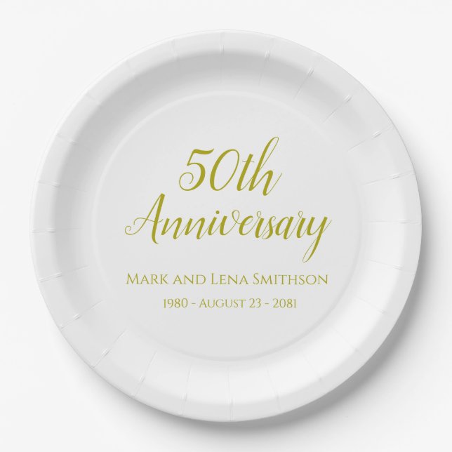 Personalised Anniversary Paper Plates  (Front)