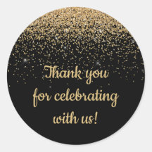 Personalised Anniversary Party Favour Black & Gold
