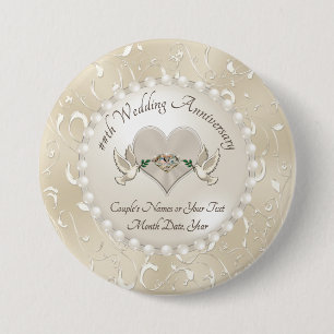 Personalised Anniversary Party Favours for Guests 7.5 Cm Round Badge