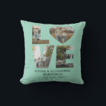 Personalised Anniversary Photo  Cushion<br><div class="desc">Celebrate your love story with this beautiful personalised anniversary photo throw pillow. Features a romantic collage design that showcases your favourite memories together, complete with your custom names and anniversary message. The soft, comfortable fabric makes it perfect for snuggling while reminiscing about your special moments. High-quality printing ensures your photos...</div>