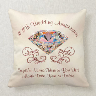 Personalised Anniversary Pillow, Year, Names, Date Cushion