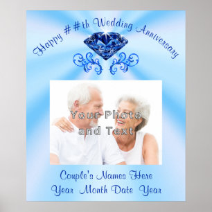Personalised Anniversary Poster, Photo and Text Poster