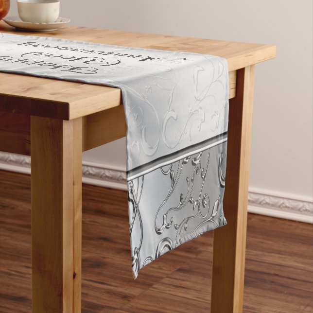 Personalised Anniversary Table Runner, Year, Names Short Table Runner (In Situ)