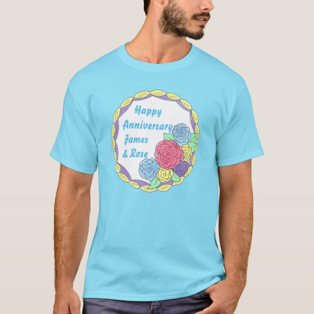 Personalised Anniversary Wedding Party Cake Tee (Front)