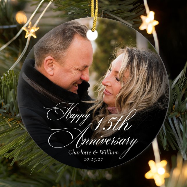 Personalised Anniversary Wedding Photo Ceramic Tree Decoration (Creator Uploaded)