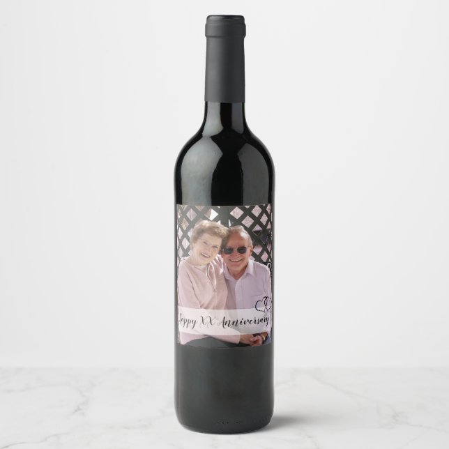 Personalised Anniversary Wine Bottle Labels (Front)