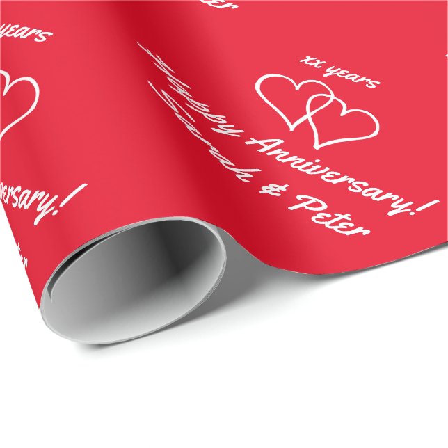 Personalised Anniversary wrapping paper for couple (Roll Corner)