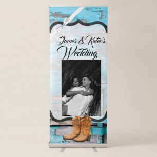 Personalised Announcement Banner Blue Wood Barn