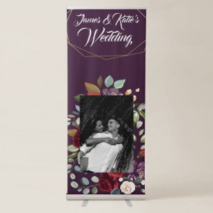 Personalised Announcement Banner Plum Purple Roses