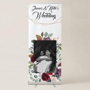 Personalised Announcement Banner White Roses Gold