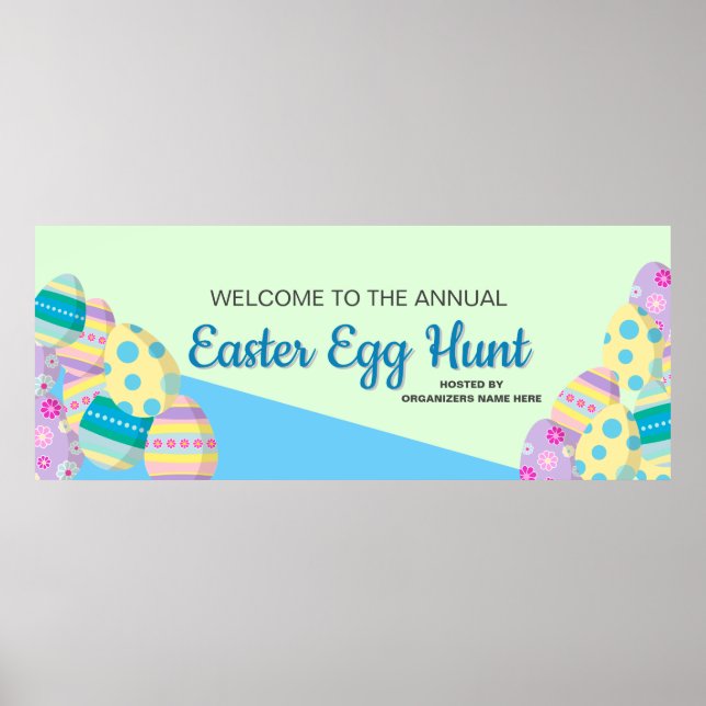 Personalised Annual Easter Egg Hunt Banner Poster (Front)